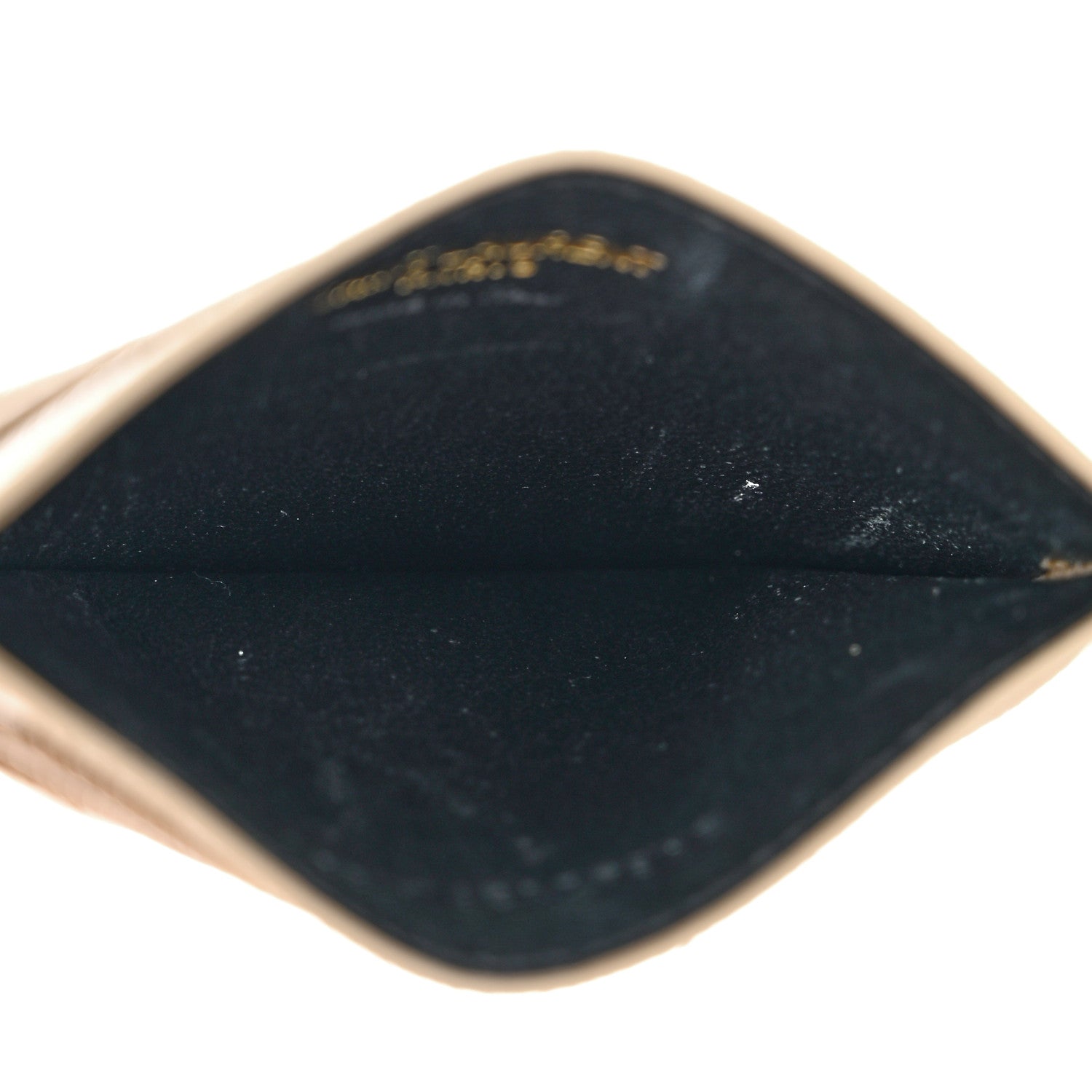 Saint Laurent Grain De Poudre Matelasse Chevron Monogram Credit Card Case Dark Beige 5 of 8