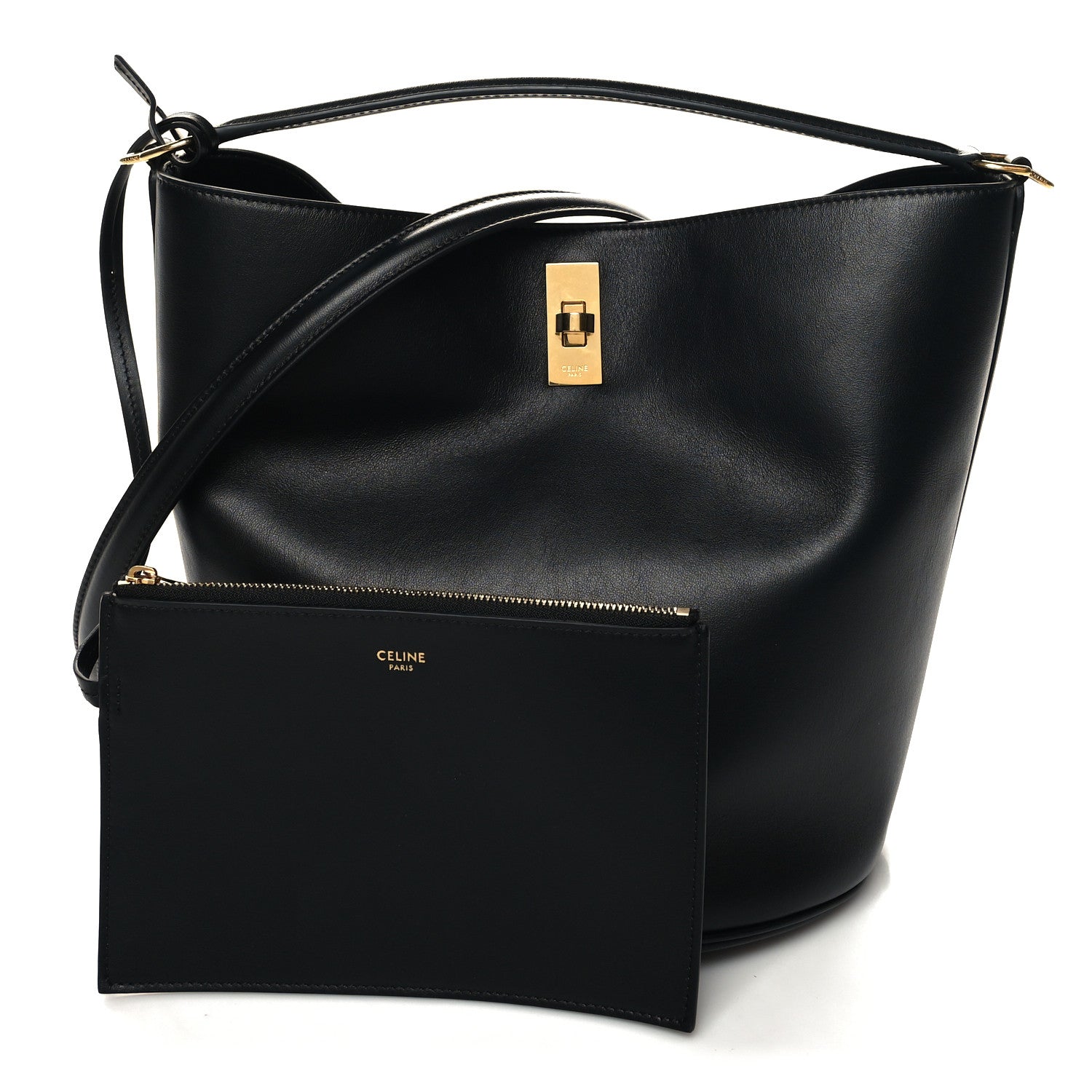 Celine Smooth Calfskin Bucket 16 Bag Black 1 of 13