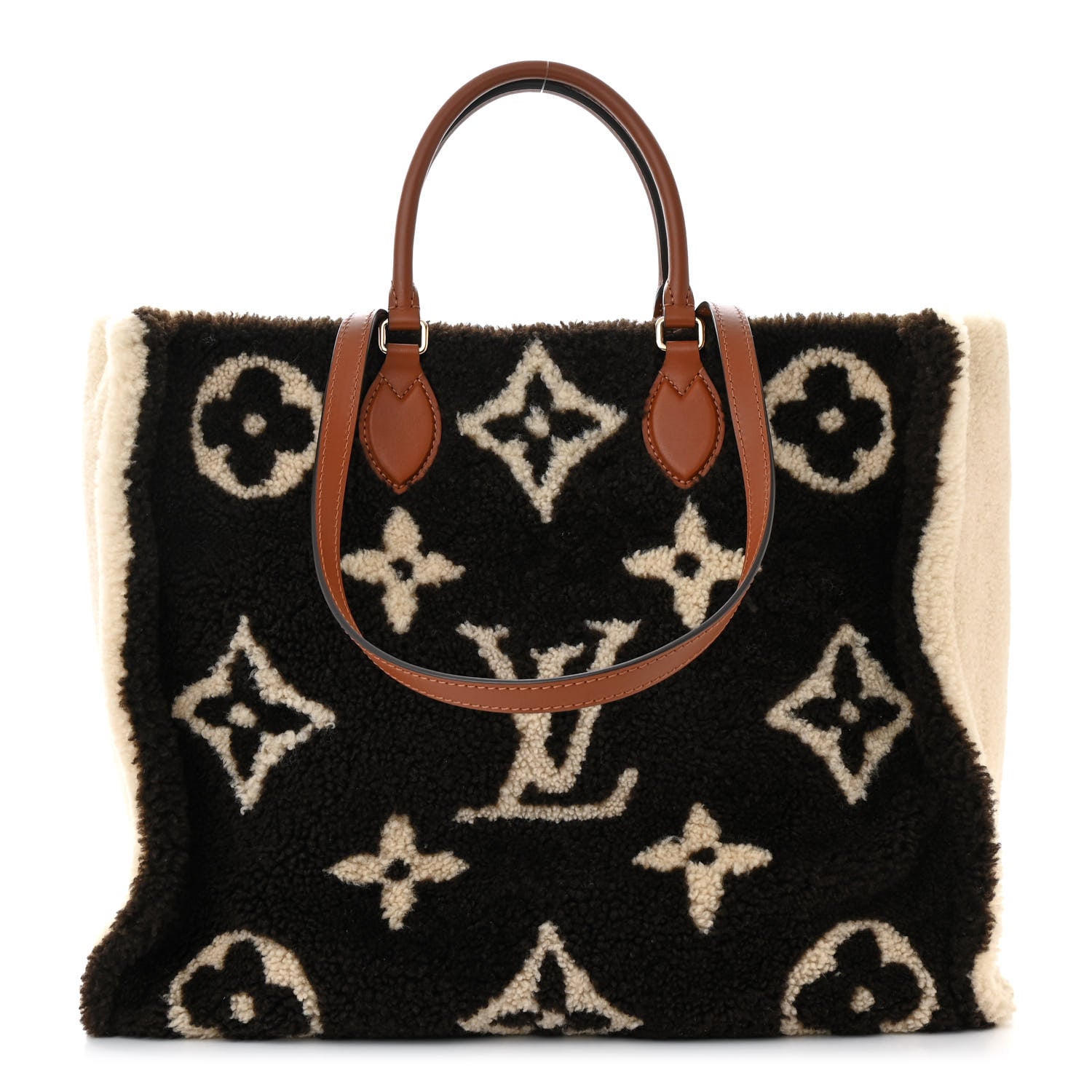 Louis Vuitton Shearling Monogram Giant Teddy Onthego GM Black White 1 of 10