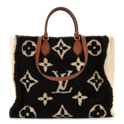 Louis Vuitton Shearling Monogram Giant Teddy Onthego GM Black White 1 of 10