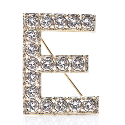 Chanel Crystal Cha-Nel Logo Brooch Set Gold 7 of 10