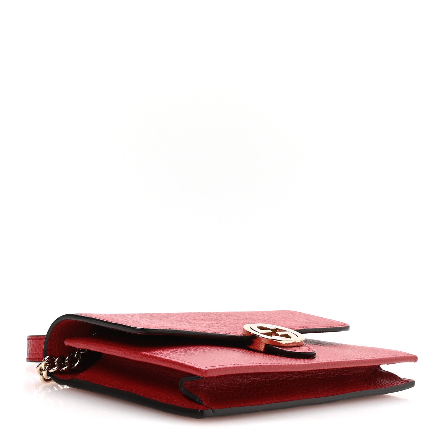 Gucci Dollar Calfskin Interlocking G Chain Wallet Red 4 of 11