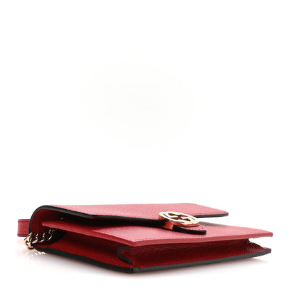 Gucci Dollar Calfskin Interlocking G Chain Wallet Red 4 of 11