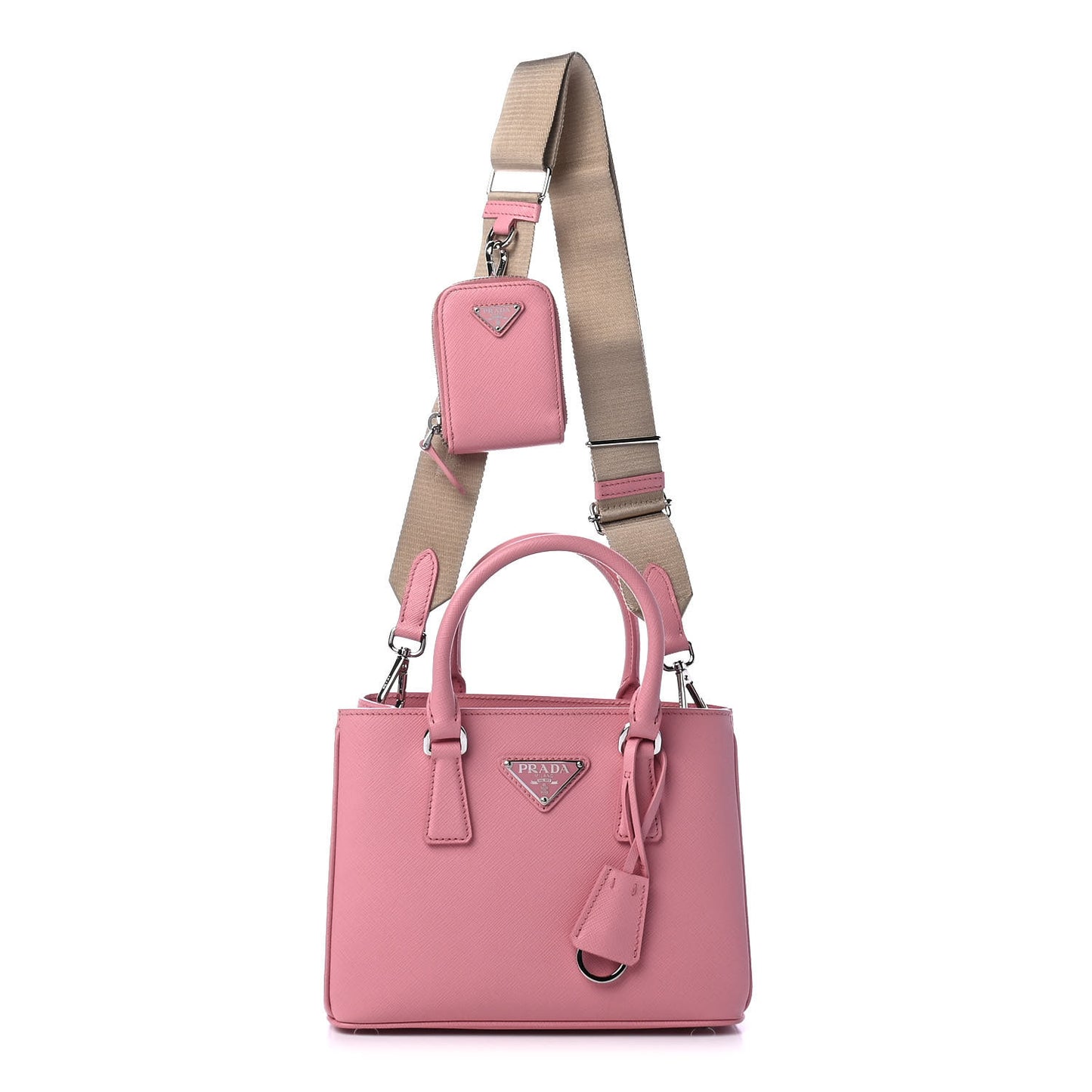 Saffiano Lux Micro Galleria Shoulder Bag Petalo