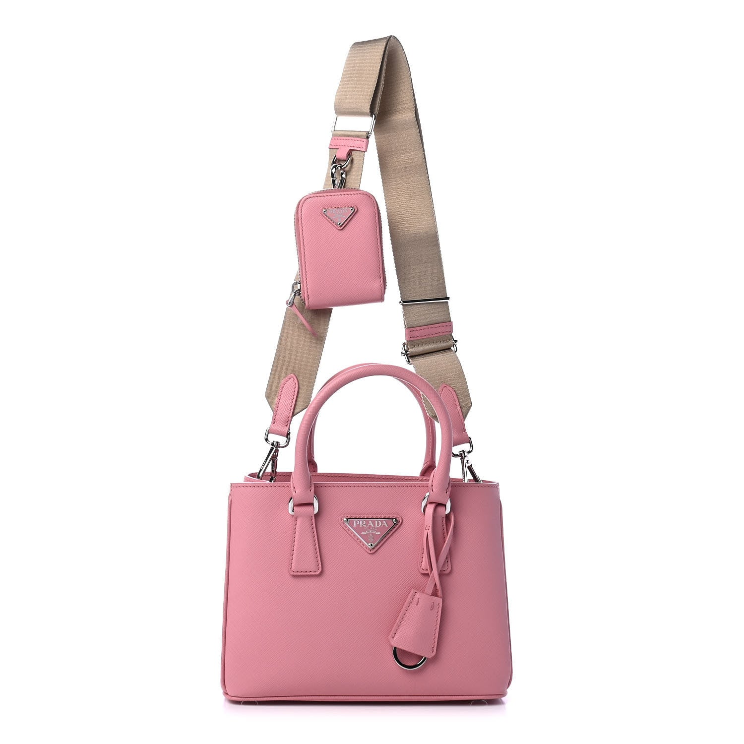 Prada Saffiano Lux Micro Galleria Shoulder Bag Petalo 1 of 4
