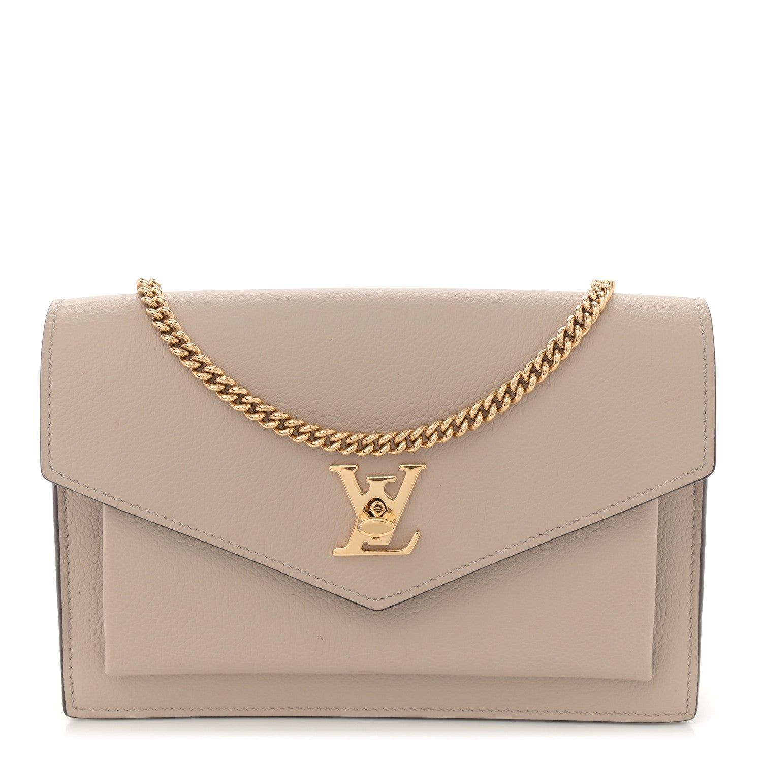 Louis Vuitton Soft Calfskin My Lockme Chain Pochette Greige 1 of 12
