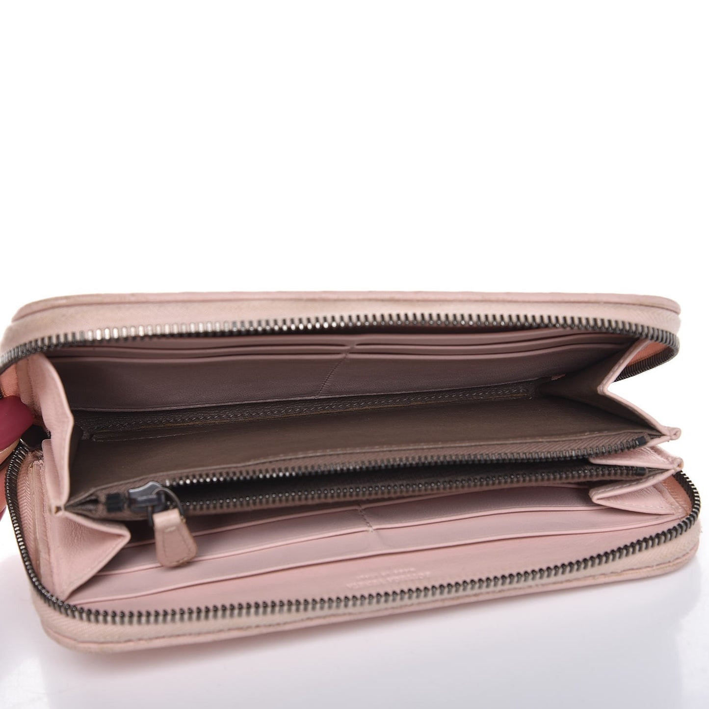 Nappa Intrecciato Zip Around Wallet Lotus