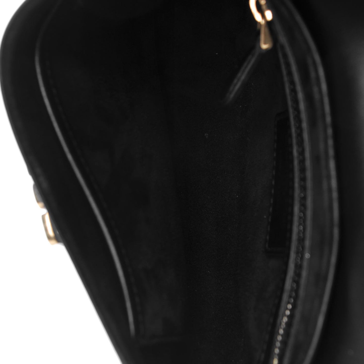 Calfskin Mini D Fence Saddle Bag Black