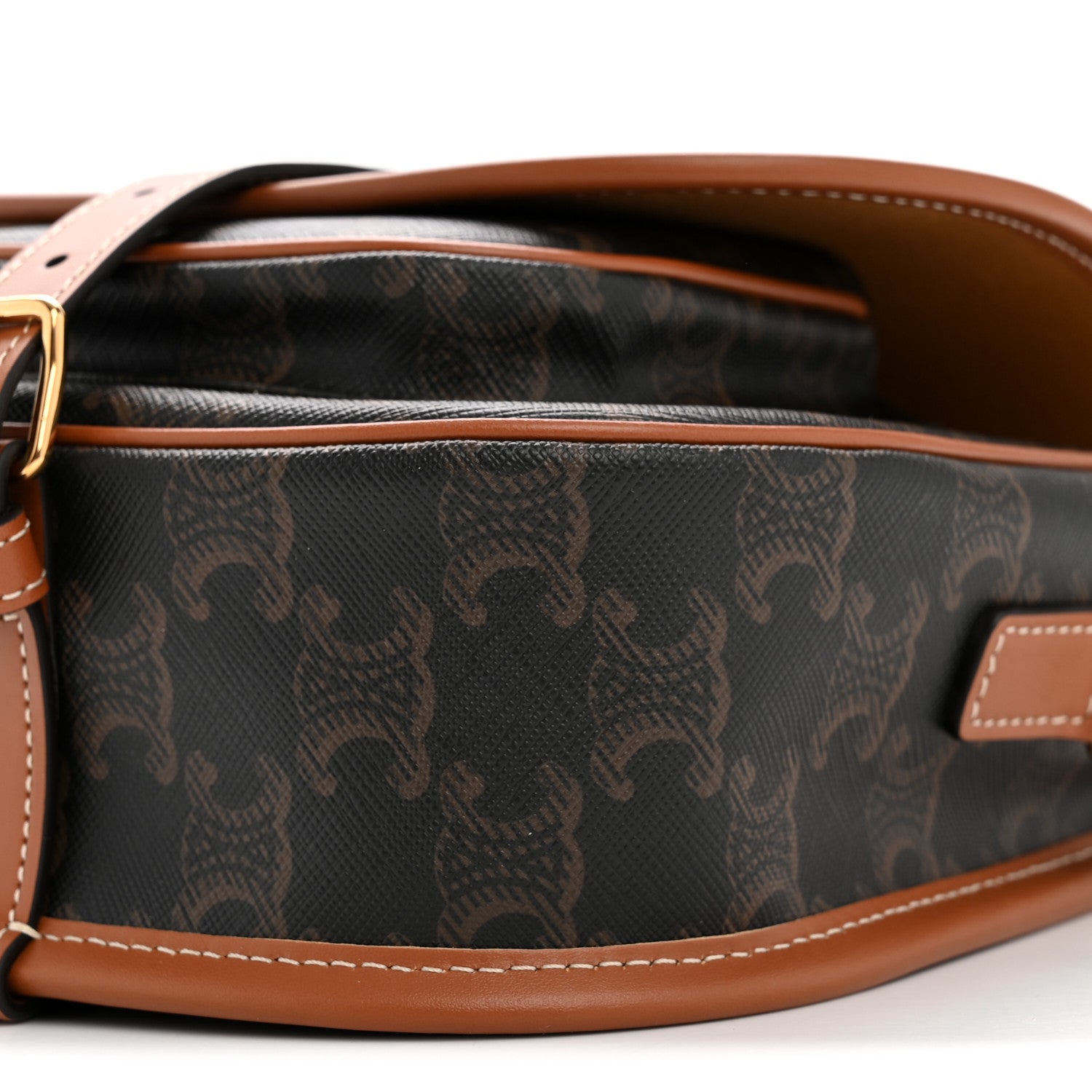 Celine Triomphe Canvas Medium Folco Bag Tan 11 of 11