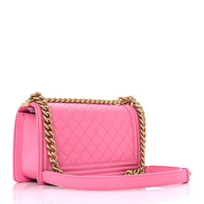 Chanel Calfskin Quilted Medium Boy Flap Pink 3 of 10