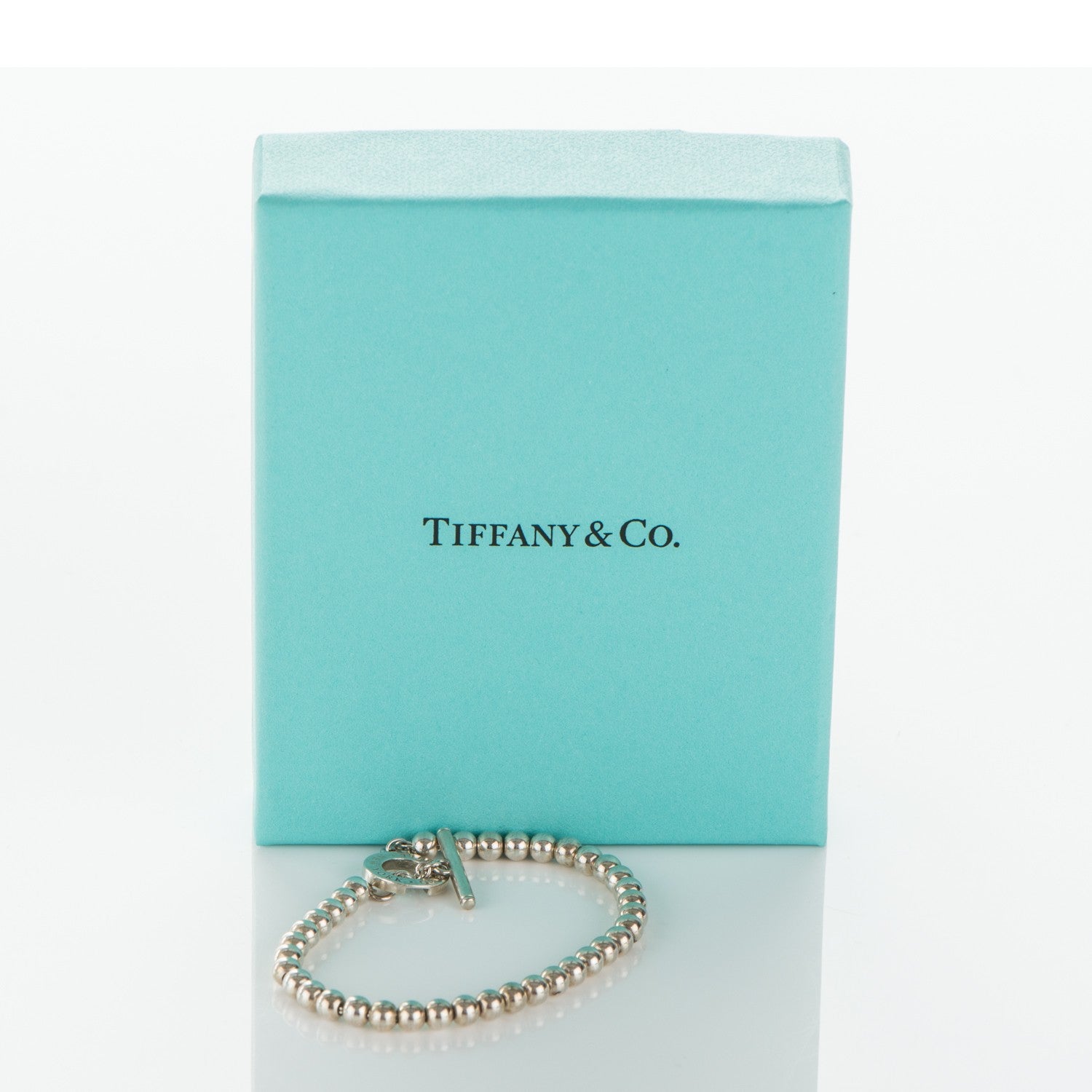 Tiffany Sterling Silver 4mm Beads Toggle Bracelet 6 of 6