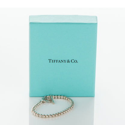 Tiffany Sterling Silver 4mm Beads Toggle Bracelet 6 of 6