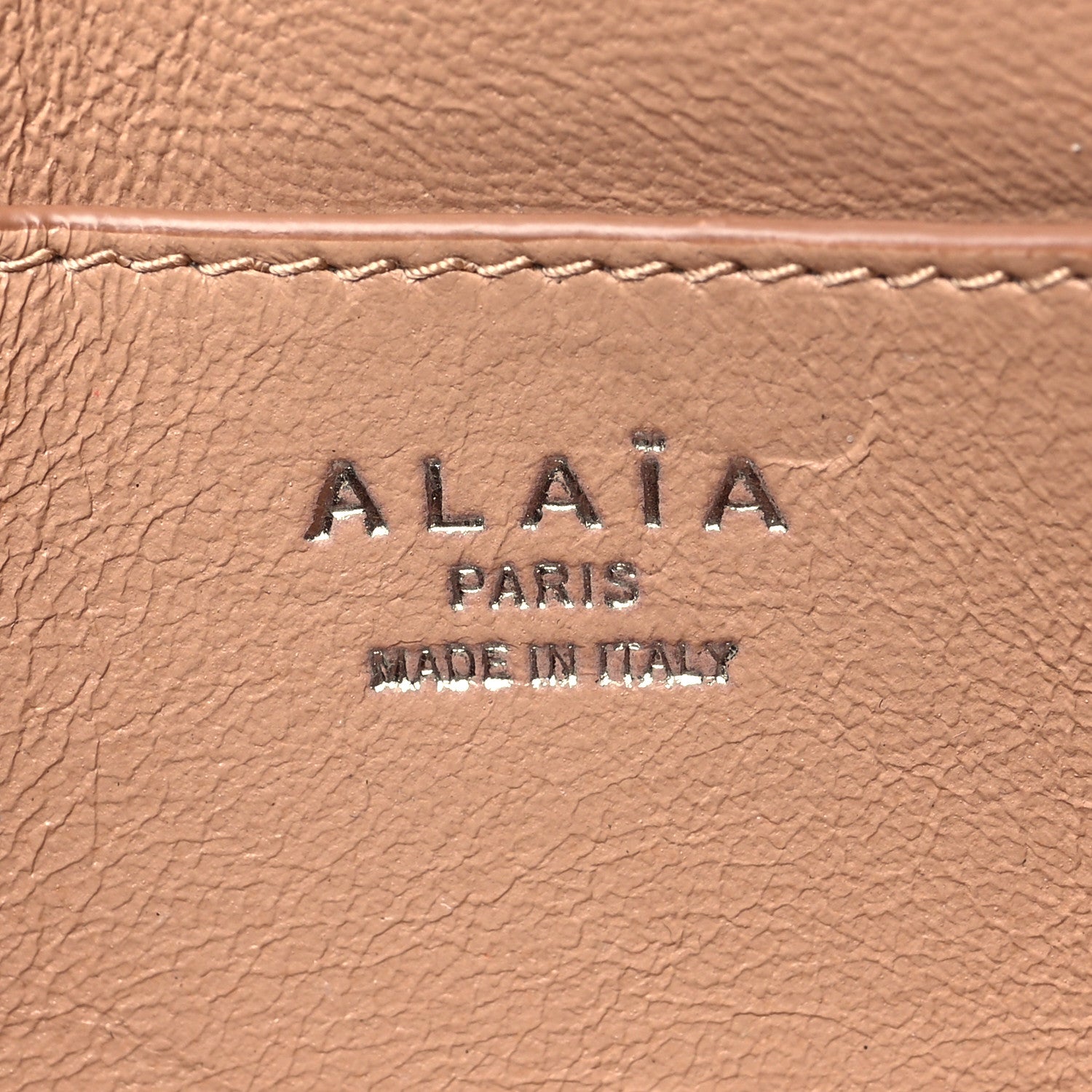 Alaia Calfskin Laser Cut Clutch Sable 6 of 10