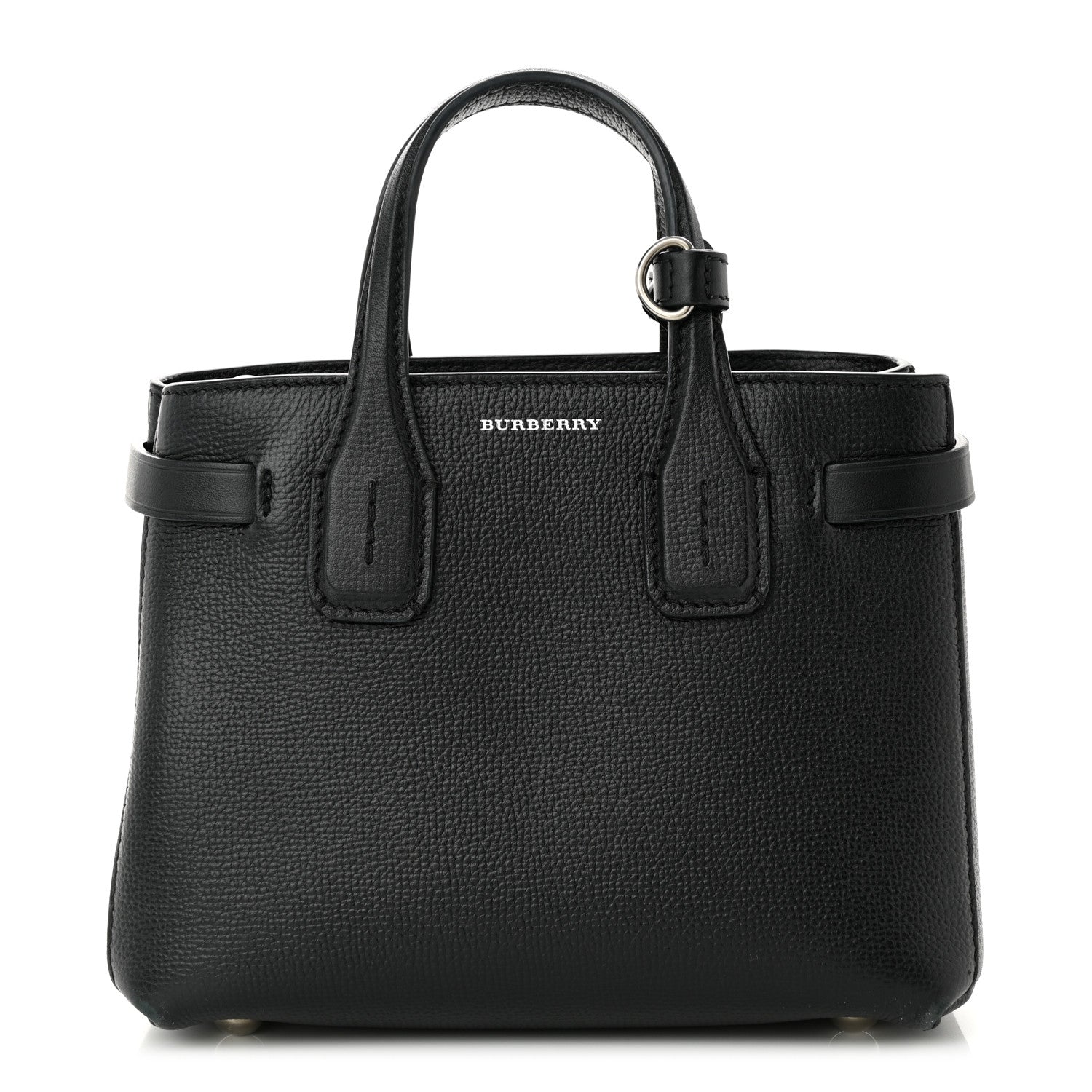 Burberry Grainy Calfskin House Check Baby Banner Tote Black 1 of 9