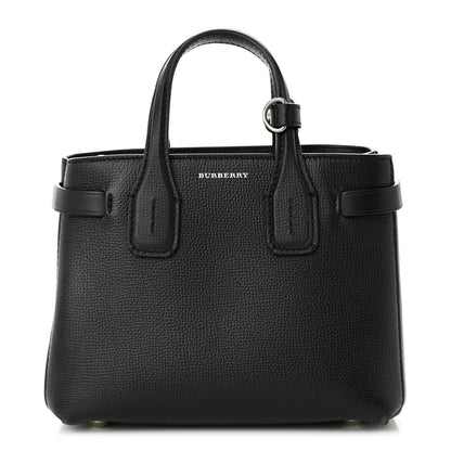 Burberry Grainy Calfskin House Check Baby Banner Tote Black 1 of 9