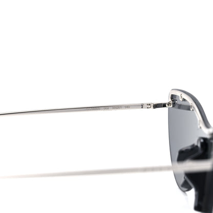Gucci Metal Rimless Star Studded 90mm Cat Eye GG0666S Sunglasses Mirror Silver 5 of 7