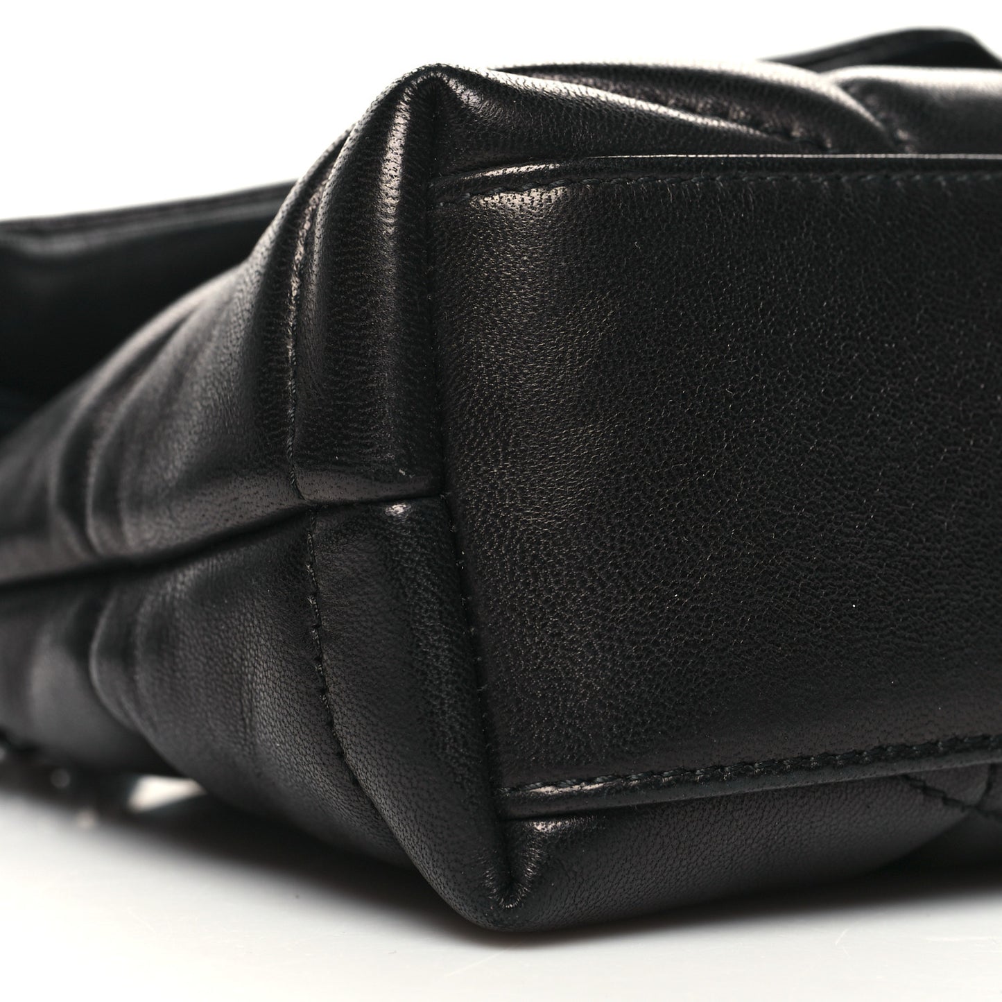 Lambskin Quilted Toy Loulou Puffer Monogram Chain Satchel Black