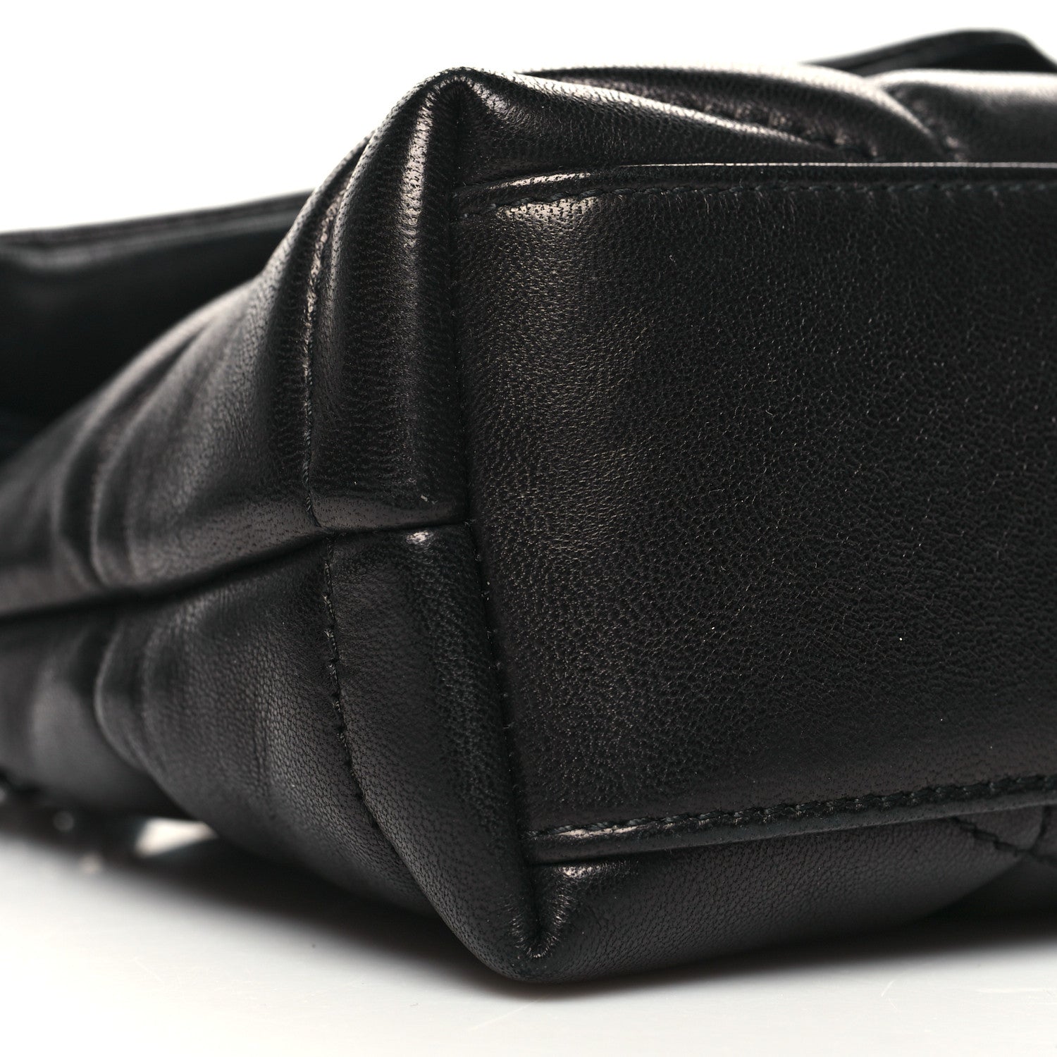Saint Laurent Lambskin Quilted Toy Loulou Puffer Monogram Chain Satchel Black 9 of 11