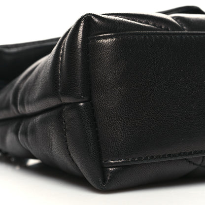 Saint Laurent Lambskin Quilted Toy Loulou Puffer Monogram Chain Satchel Black 9 of 11