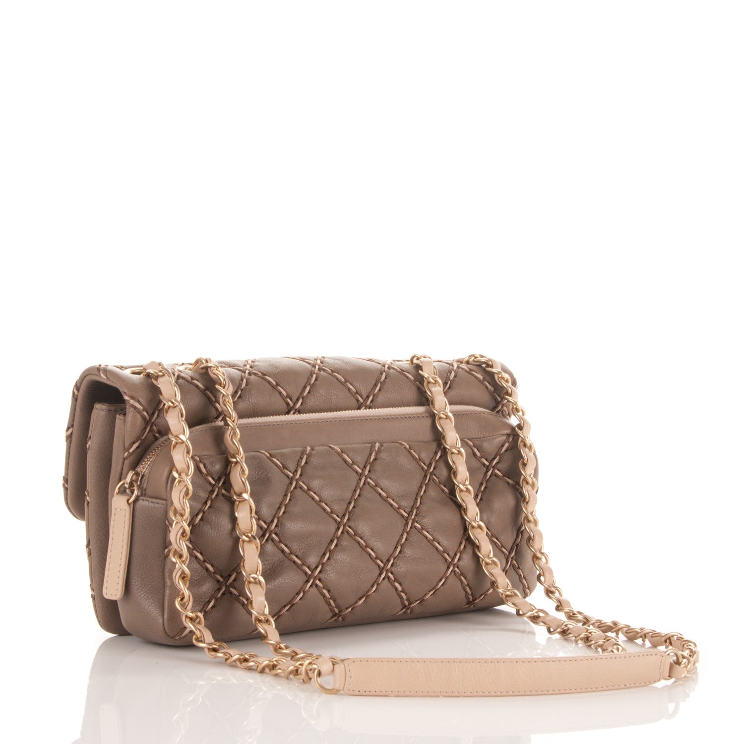 Chanel Calfskin Double Stitched Medium Flap Grey 3 of 7