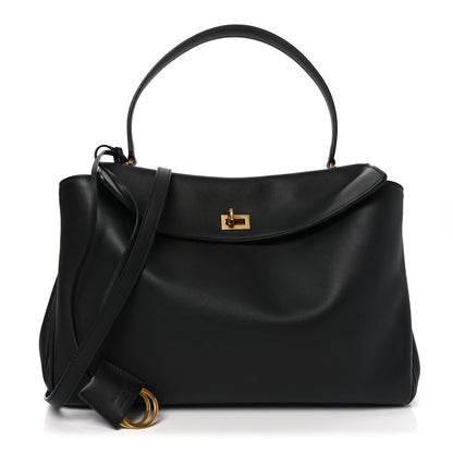 Balenciaga Natural Smooth Calfskin Medium Rodeo Top Handle Handbag  Black 1 of 9