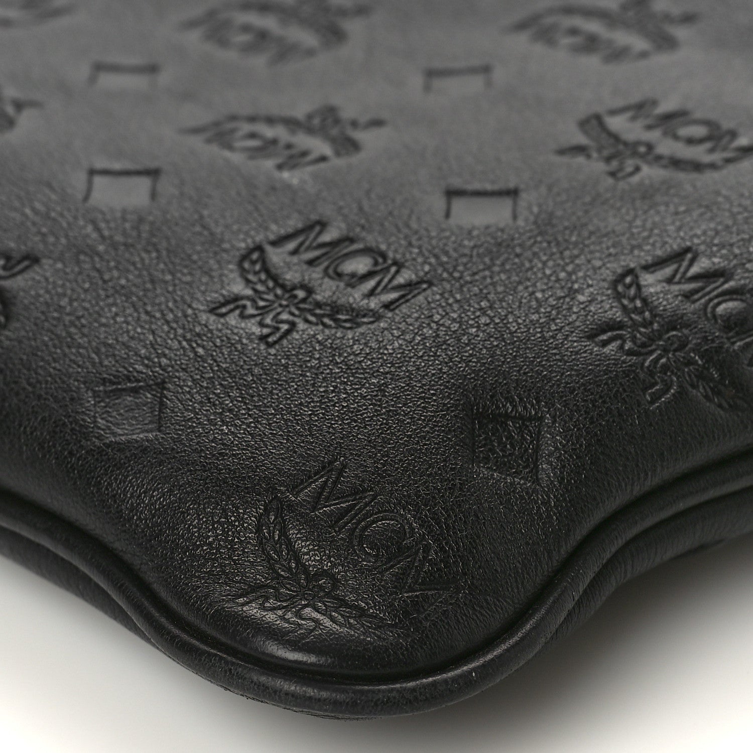 MCM Calfskin Ottomar Monogram Medium Crossbody Pouch Black 8 of 11