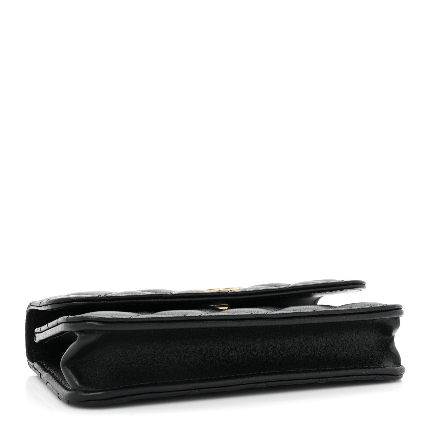 Chanel Lambskin Quilted Sweet Camellia Flap Phone Holder With Chain Black 4 of 13