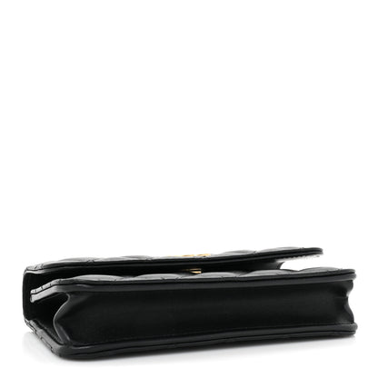 Chanel Lambskin Quilted Sweet Camellia Flap Phone Holder With Chain Black 4 of 13