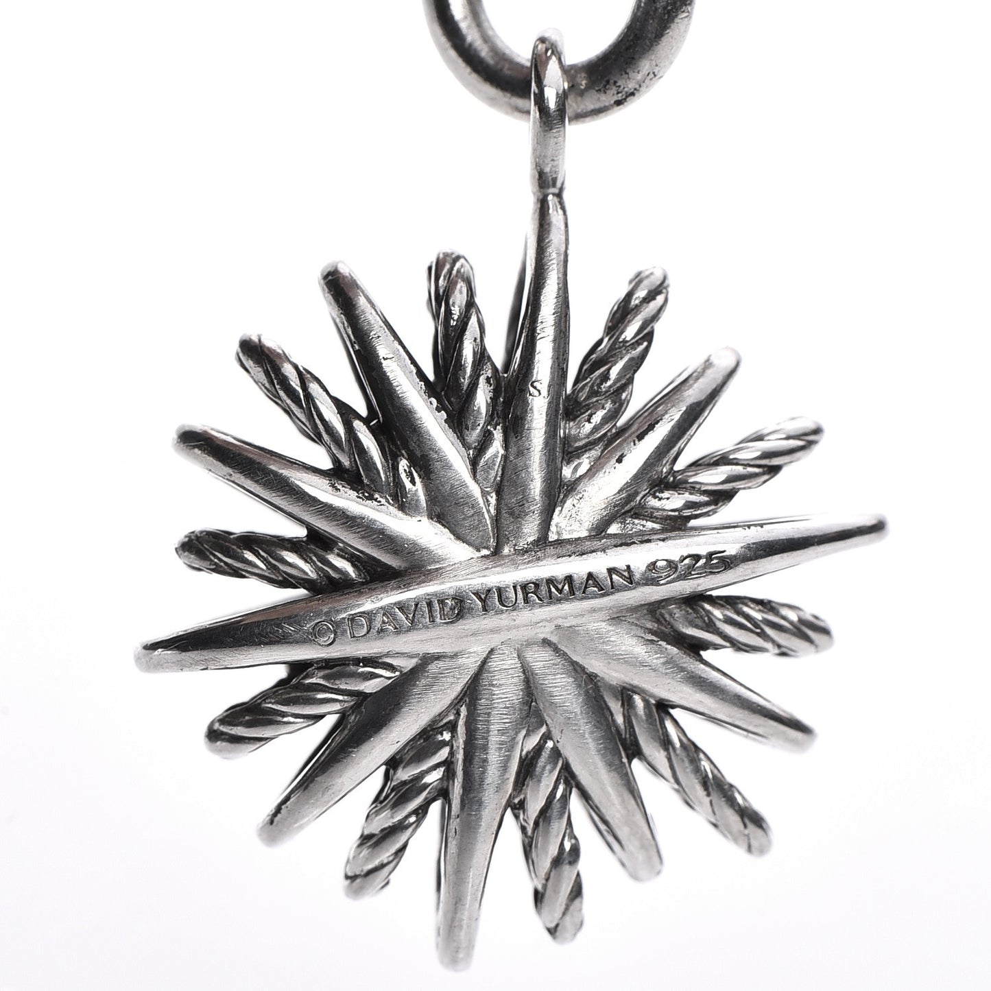 Sterling Silver Diamond 20mm Starburst Charm Bracelet