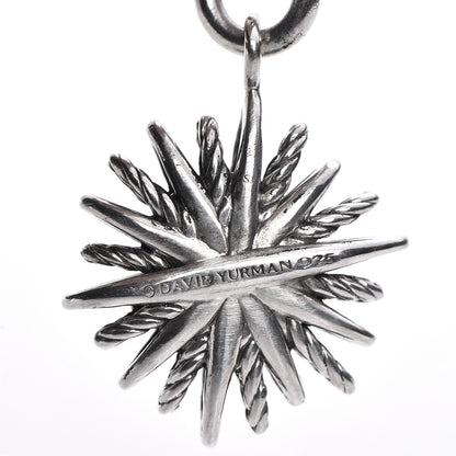 David Yurman Sterling Silver Diamond 20mm Starburst Charm Bracelet 5 of 6