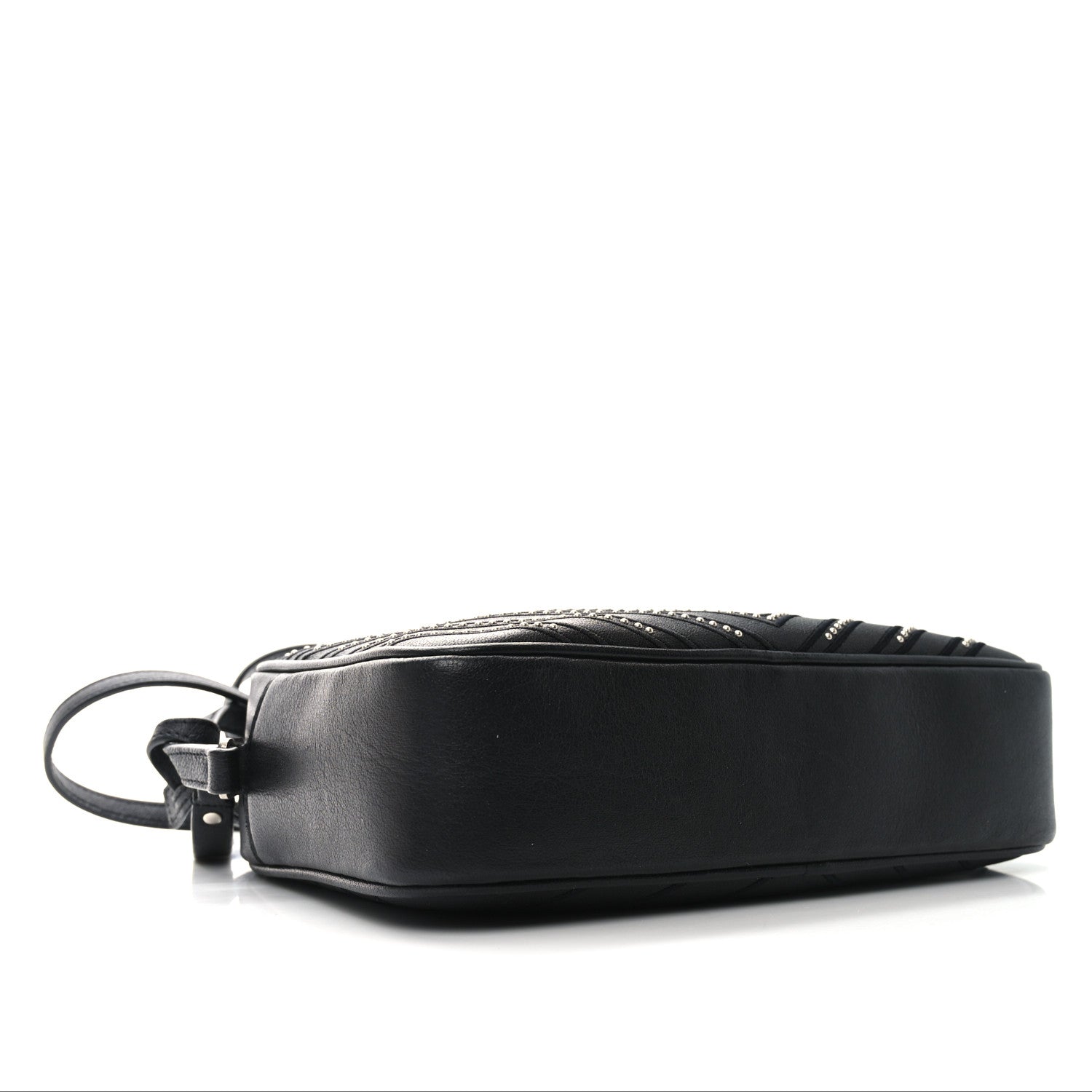 Saint Laurent Calfskin Studded Matelasse Monogram Lou Camera Bag Black 4 of 10