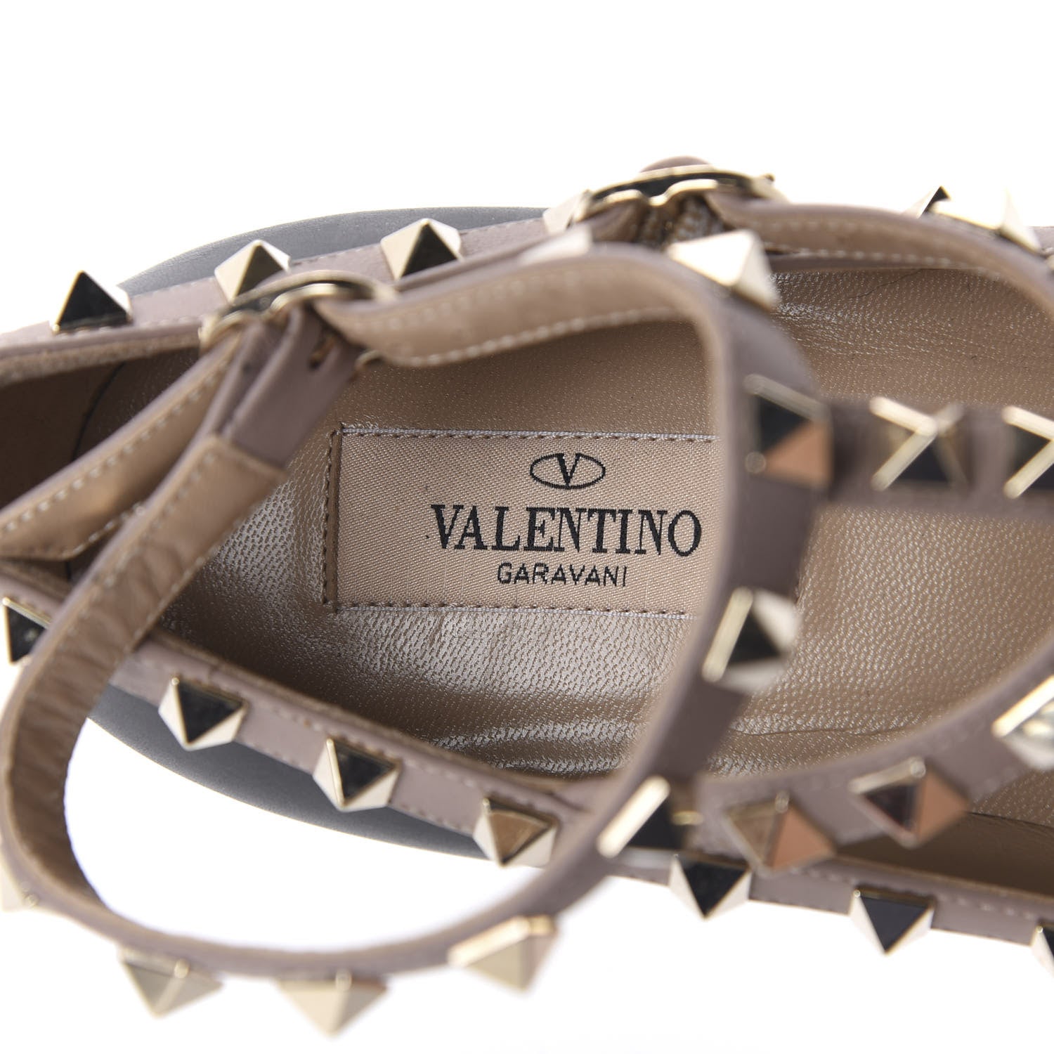 Valentino Garavani Nappa Rockstud Cage Ballerina Flats 36.5 Black Poudre 7 of 9