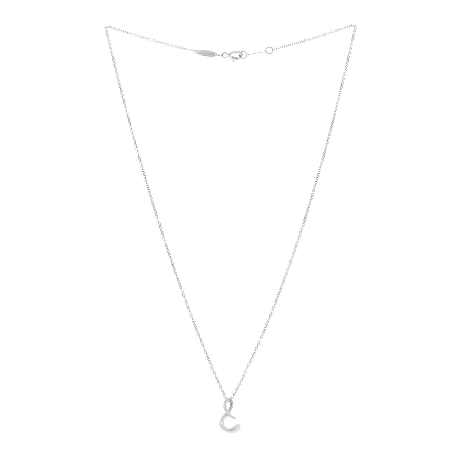 Tiffany Sterling Silver Elsa Peretti Letter S Pendant Necklace 3 of 5