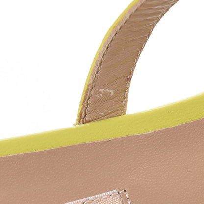 Valentino Garavani Nappa Rockstud Caged Flat Slide Sandals 38 Acid Yellow 8 of 9