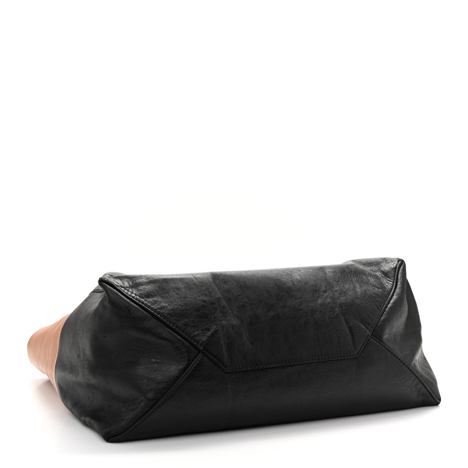 Celine Lambskin Horizontal Bicolor Cabas Camel Black 4 of 13