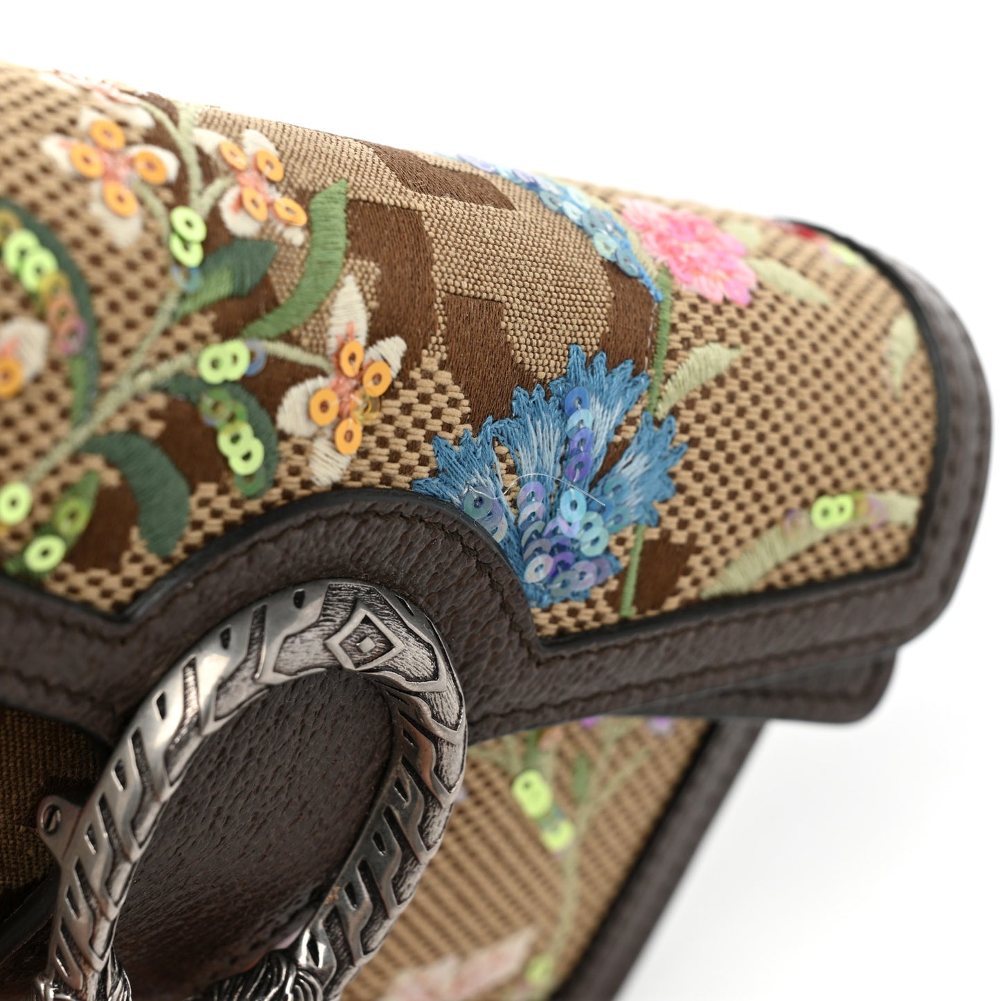 Monogram Jumbo GG Textured Dollar Calfskin Embroidered Super Mini Dionysus Shoulder Bag Camel Ebony New Acero Multicolor