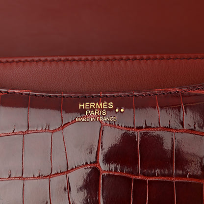 Hermes Shiny Niloticus Crocodile Constance 24 Rouge H 6 of 10