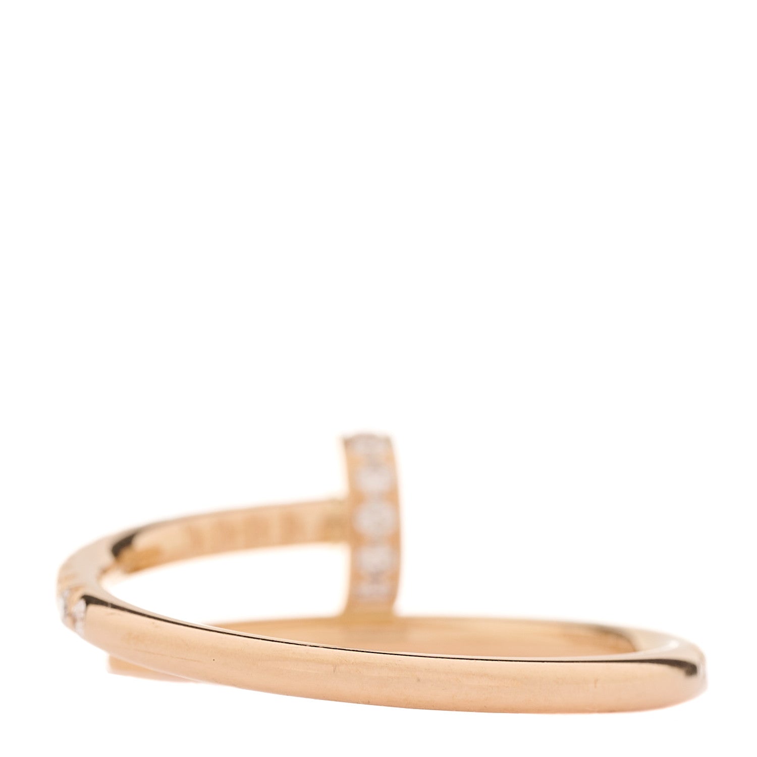Cartier 18K Pink Gold Diamond Juste Un Clou Paved Ring 52 6 4 of 5