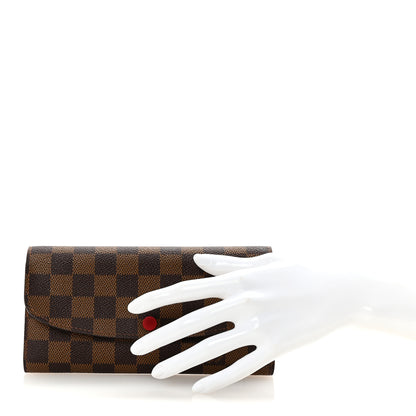 Louis Vuitton Damier Ebene Emilie Wallet Red 2 of 7