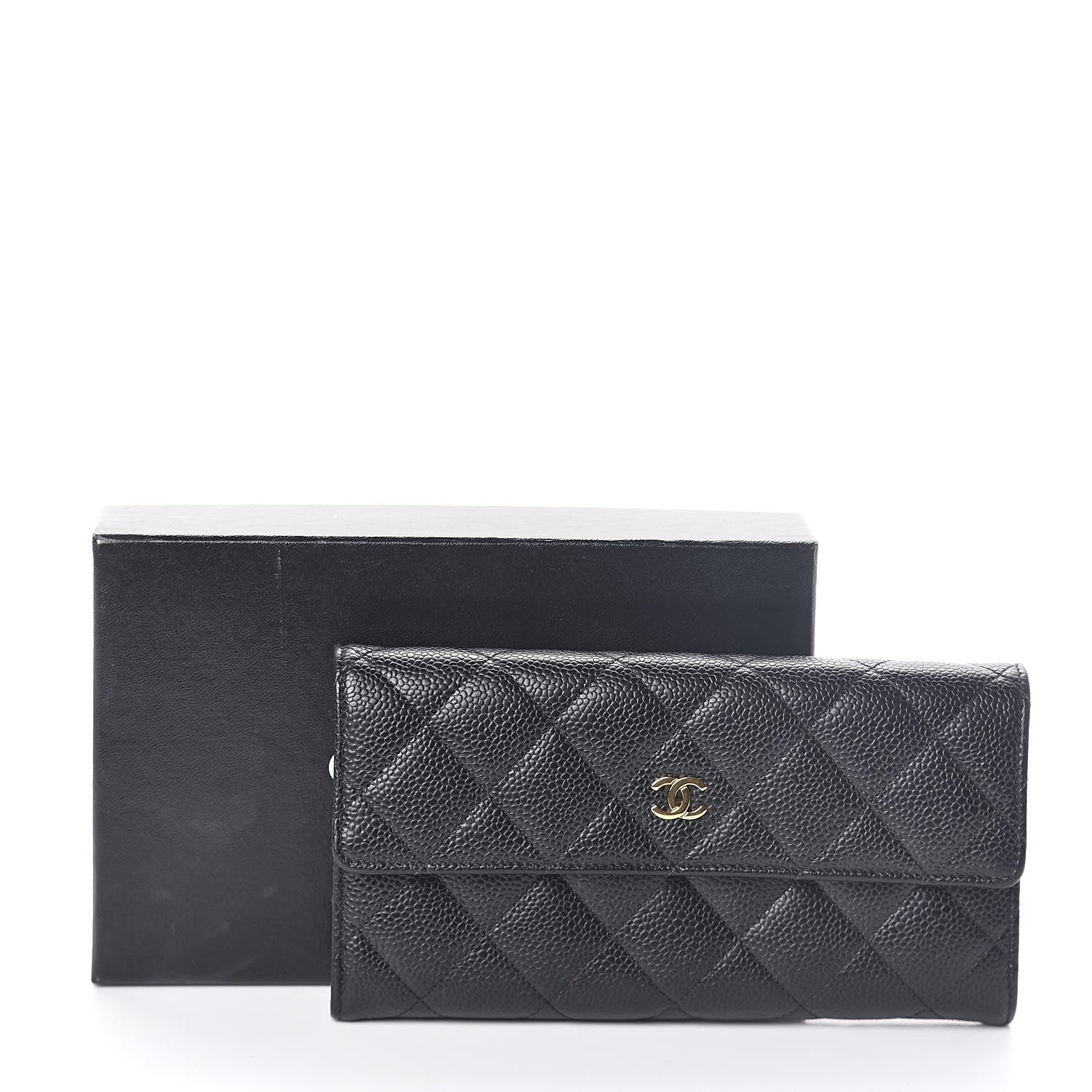 Chanel Caviar Quilted Large Gusset Flap Wallet Black 12 of 12