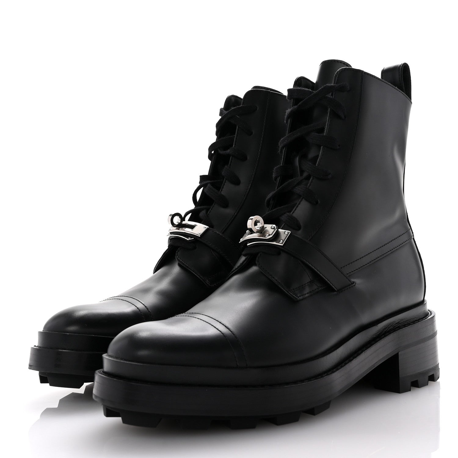 Hermes Glossed Calfskin Funk Ankle Boots 38 Black 4 of 9