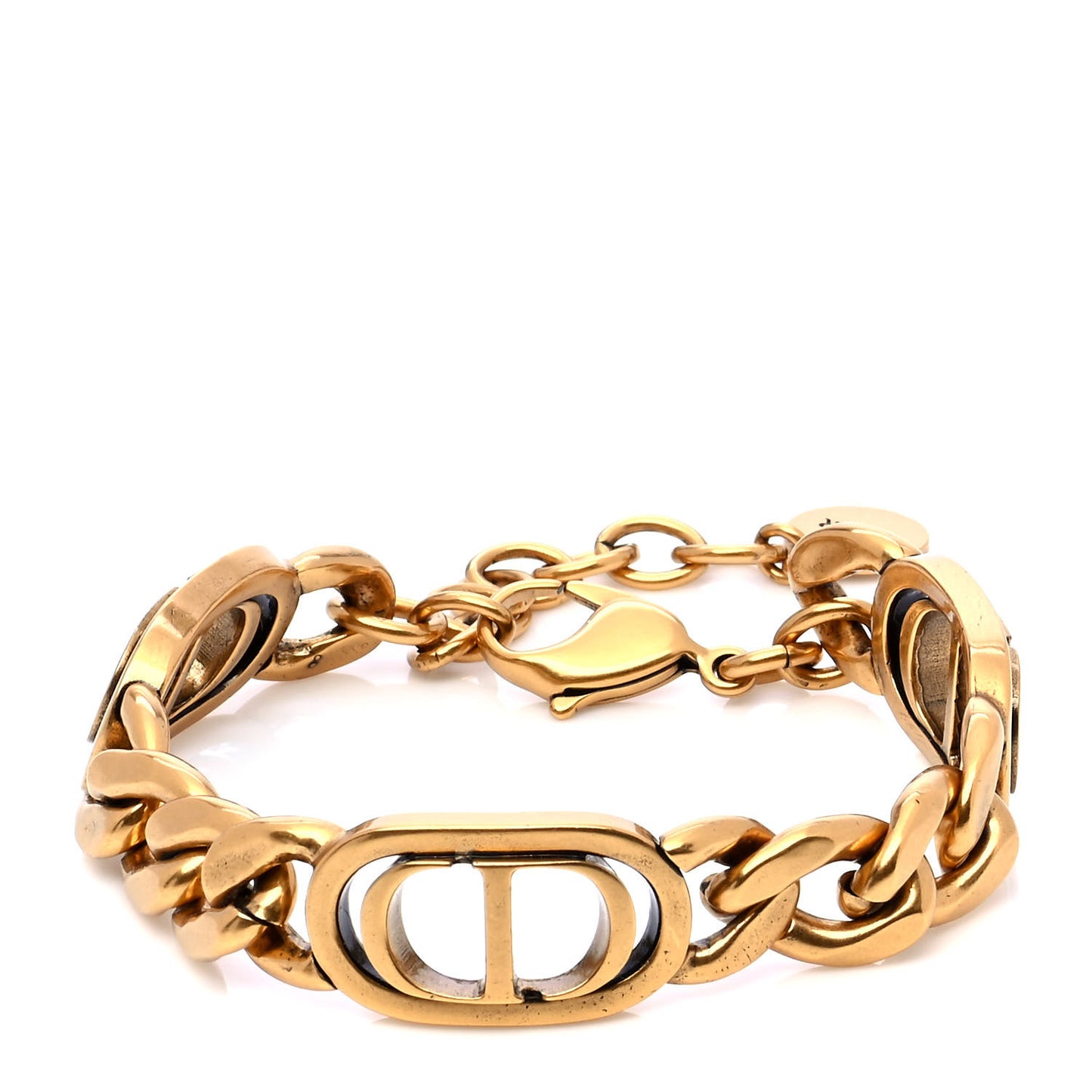 Metal CD Chain Bracelet Gold