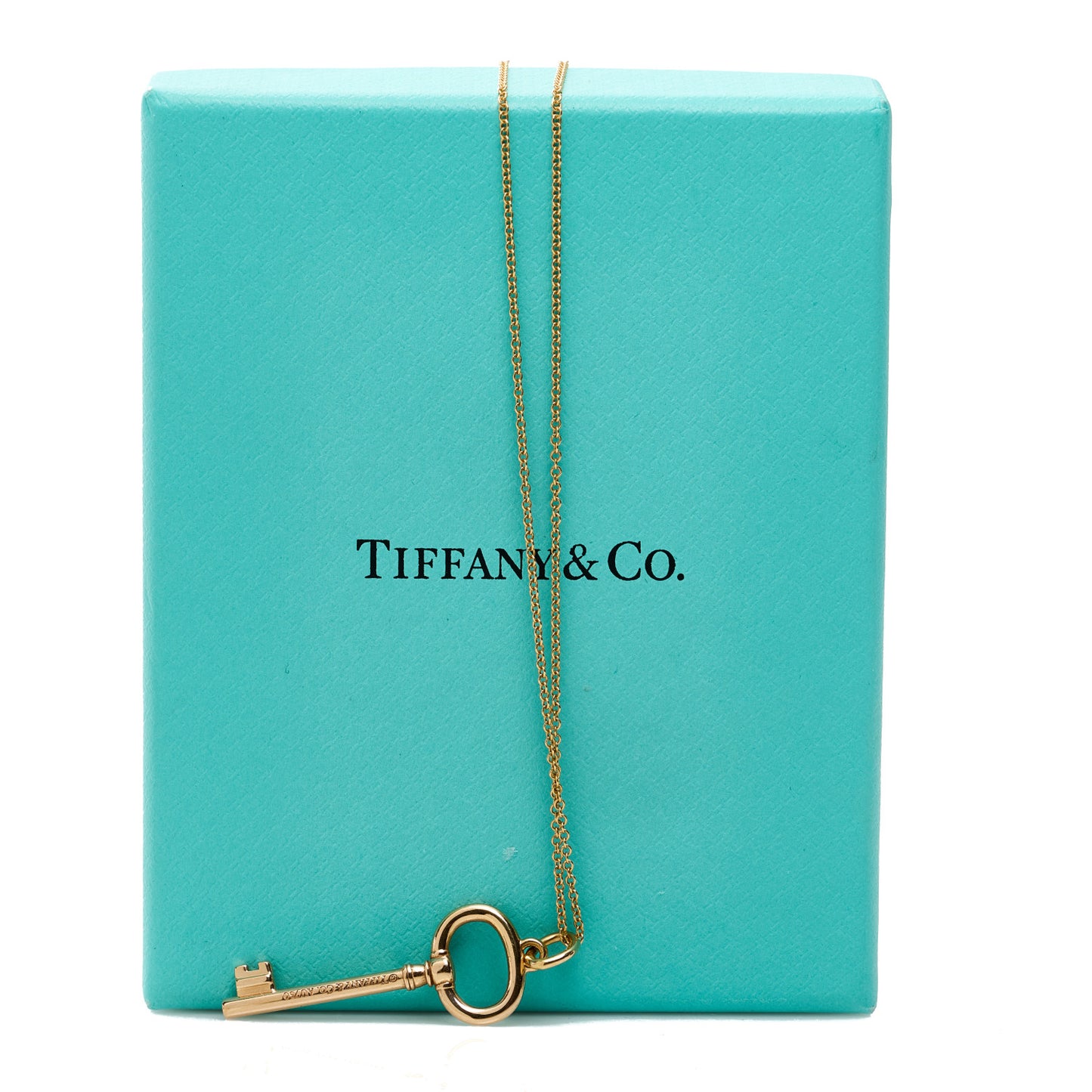 18K Rose Gold Small Oval Key Pendant Necklace