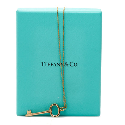 Tiffany 18K Rose Gold Small Oval Key Pendant Necklace 6 of 6