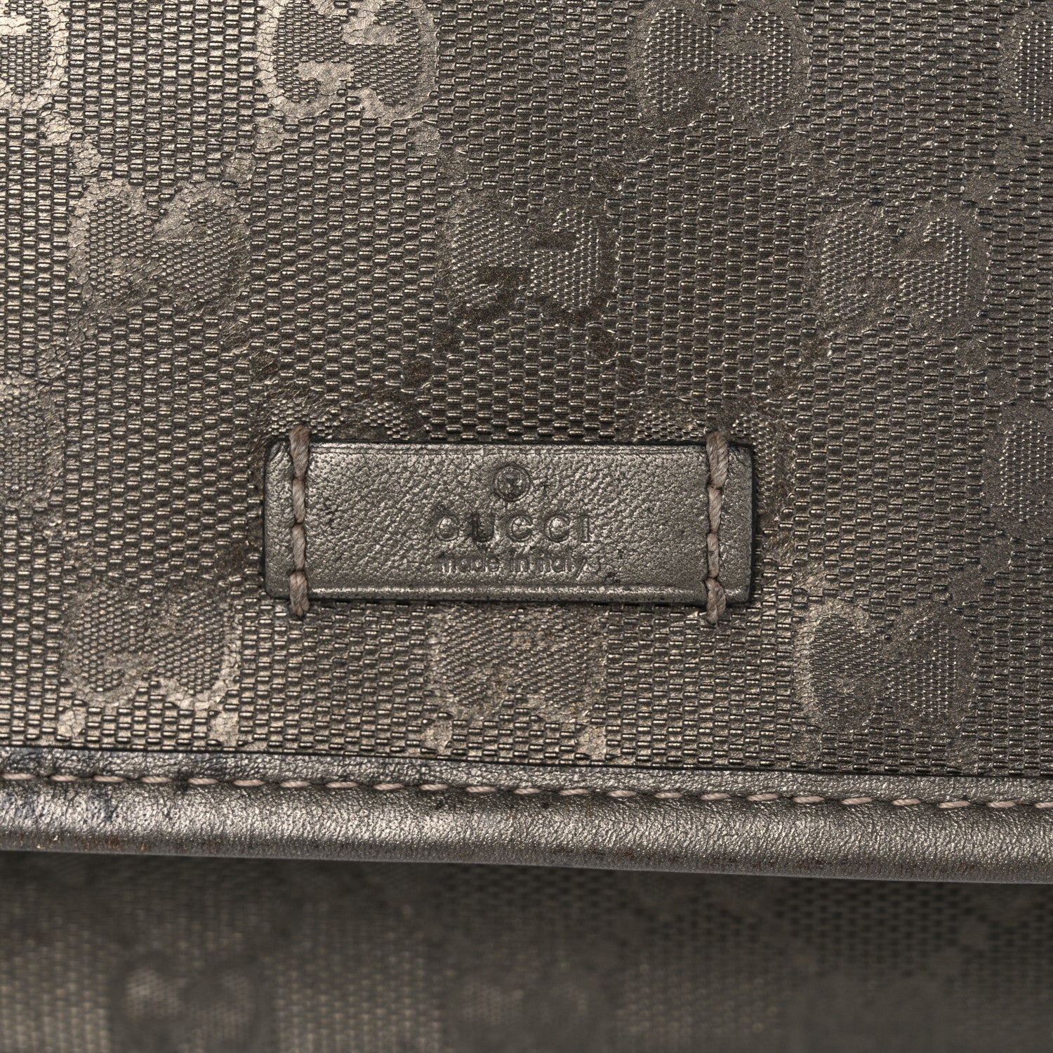 Gucci Imprime Monogram Medium Double Buckle Flap Messenger Bag Pewter 17 of 18