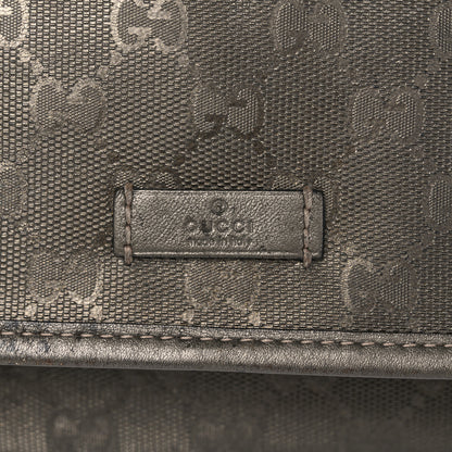 Gucci Imprime Monogram Medium Double Buckle Flap Messenger Bag Pewter 17 of 18
