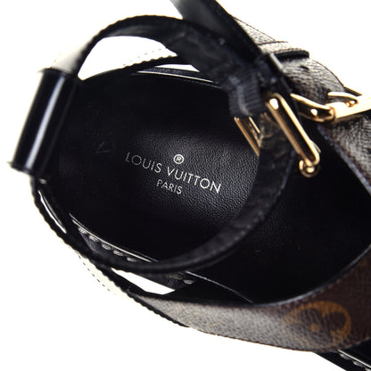 Louis Vuitton Calfskin Monogram Crossroad Comfort Sandals 37 Black 7 of 8