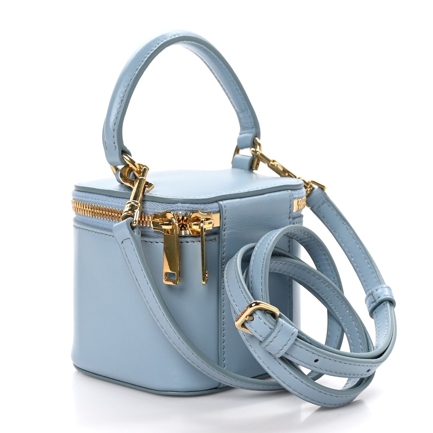 Smooth Calfskin Cuir Triomphe Mini Vanity Case California Blue