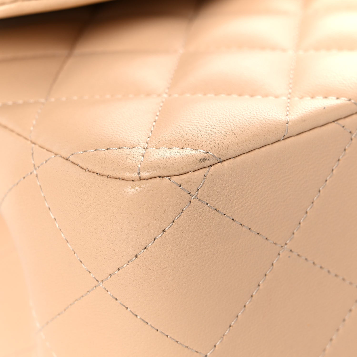 Chanel Lambskin Quilted Jumbo Double Flap Beige 9 of 16