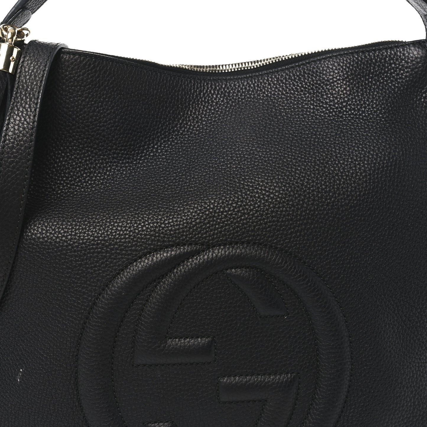 Pebbled Calfskin Large Soho Hobo Black